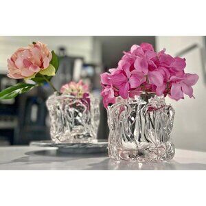 Hand Blown Glass Votives set by The Glass Asylum Art Glass Company